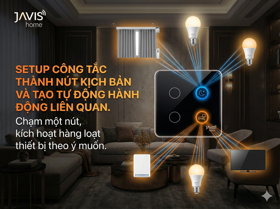 Hướng dẫn setup công tắc thành nút kịch bản và tạo tự động hành động liên quan ( tự động đảo chiều đèn )