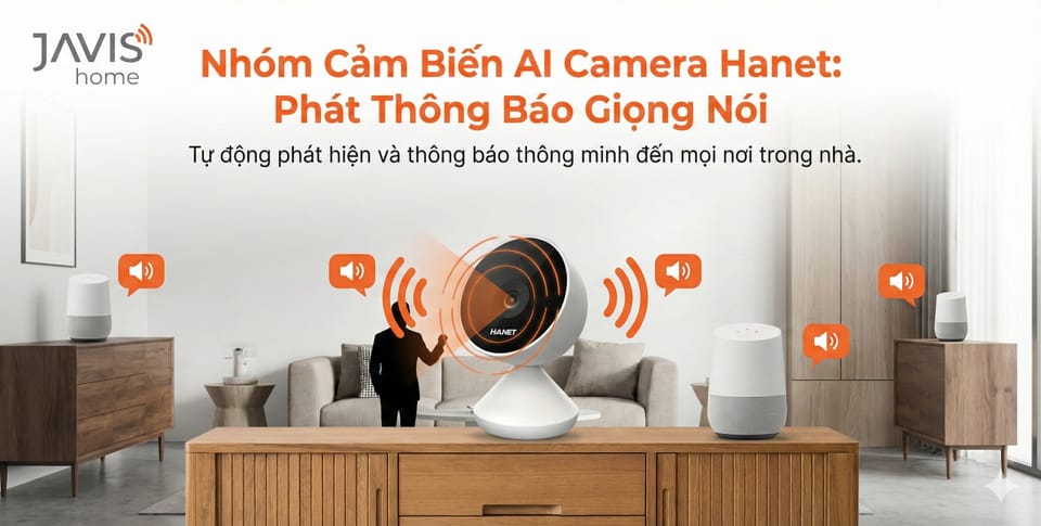 Hướng dẫn sử dụng  nhóm cảm biến AI từ các camera Hanet để phát thông báo bằng giọng nói