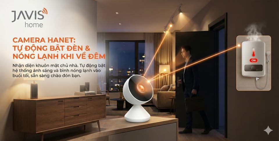 Hướng dẫn tự động bật đèn , bật nóng lạnh khi chủ nhà đi làm về vào buổi tối sử dụng Camera Hanet nhận diện khuôn mặt