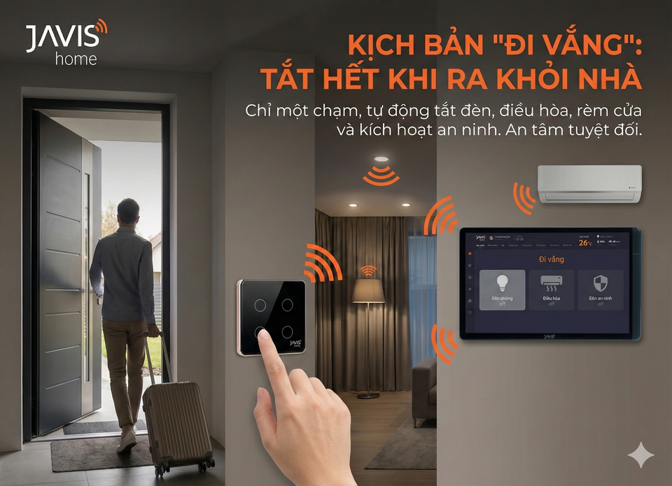 Hướng dẫn tạo nút kịch bản “Đi vắng” để tắt hết thiết bị khi ra khỏi nhà