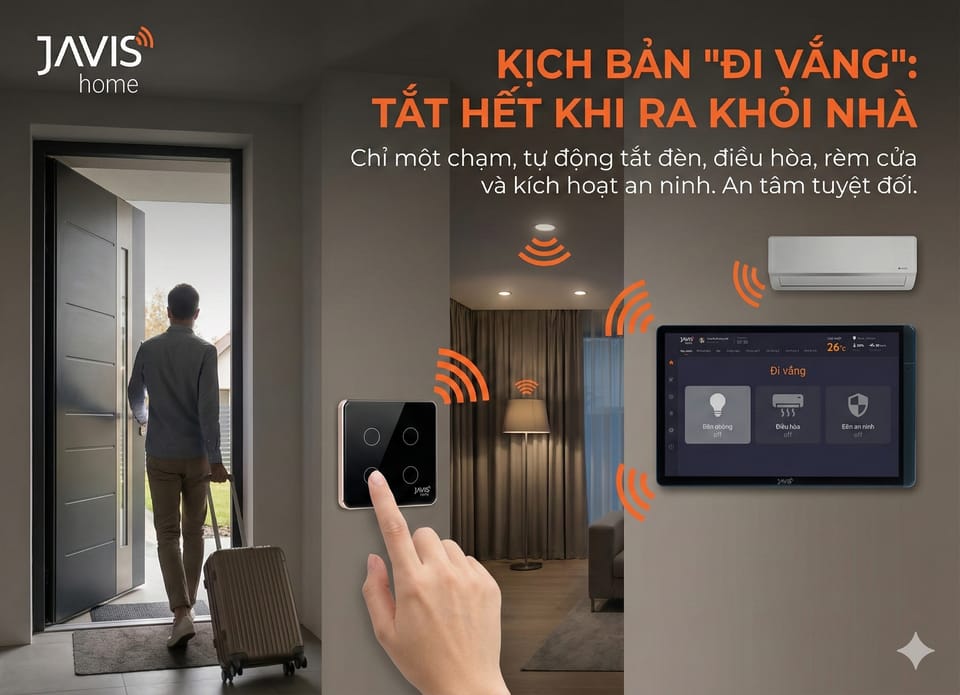 Hướng dẫn tạo nút kịch bản “Đi vắng” để tắt hết thiết bị khi ra khỏi nhà