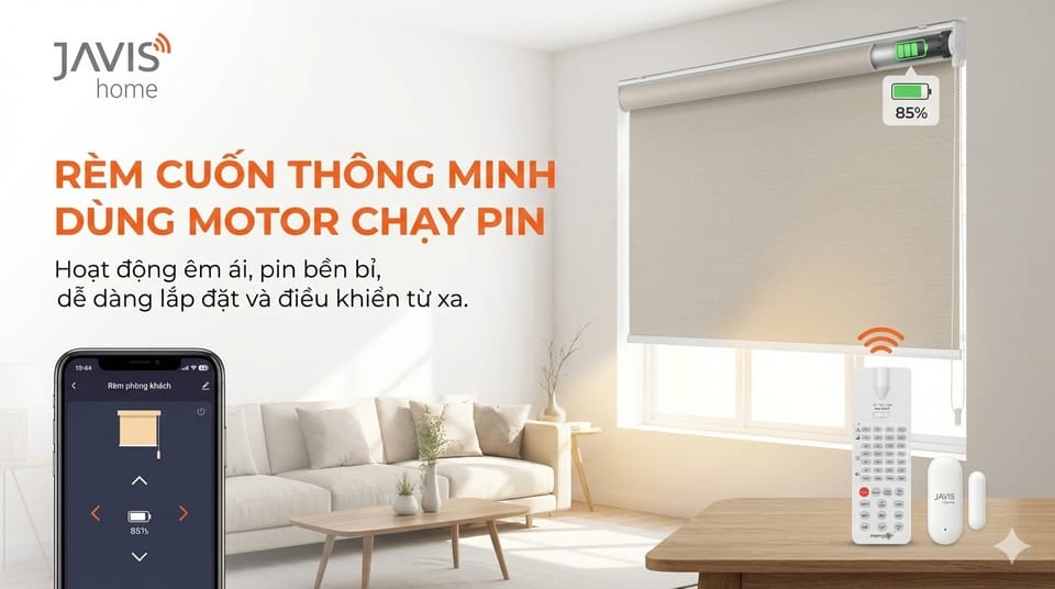 Hướng dẫn kết nối rèm cuốn dùng motor chạy pin