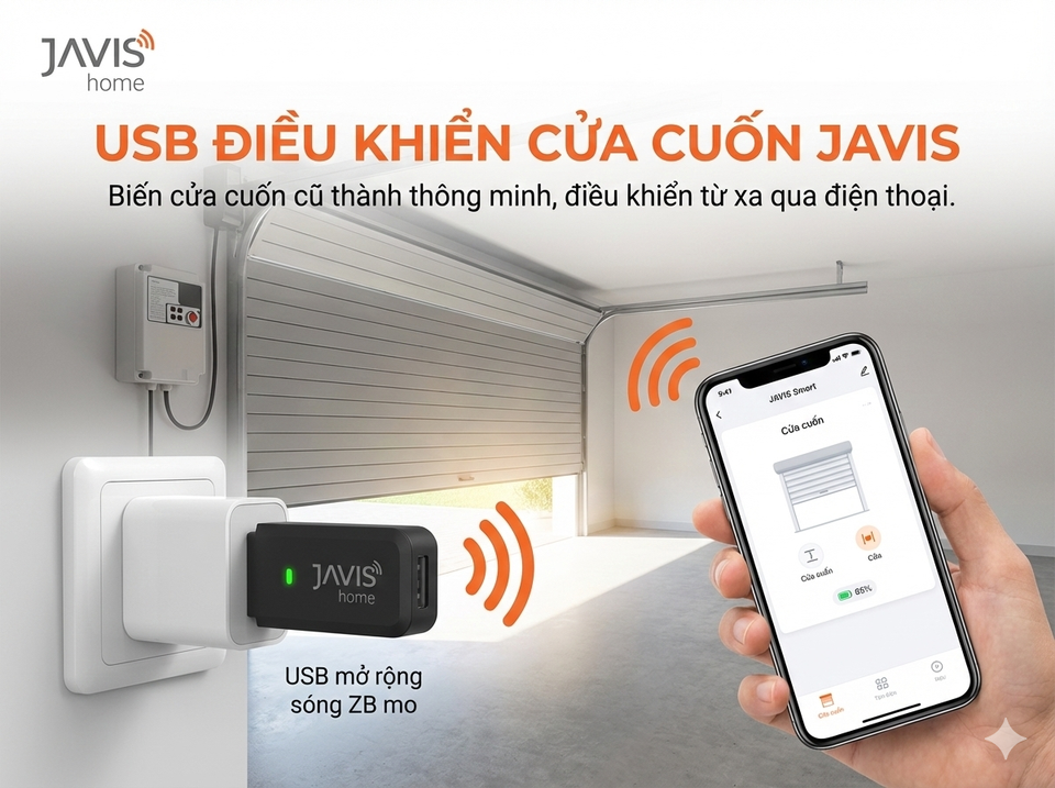 Hướng dẫn kết nối USB điều khiển cửa cuốn JAVIS với hộp nhận Austdoor và hộp nhận YH1-B2
