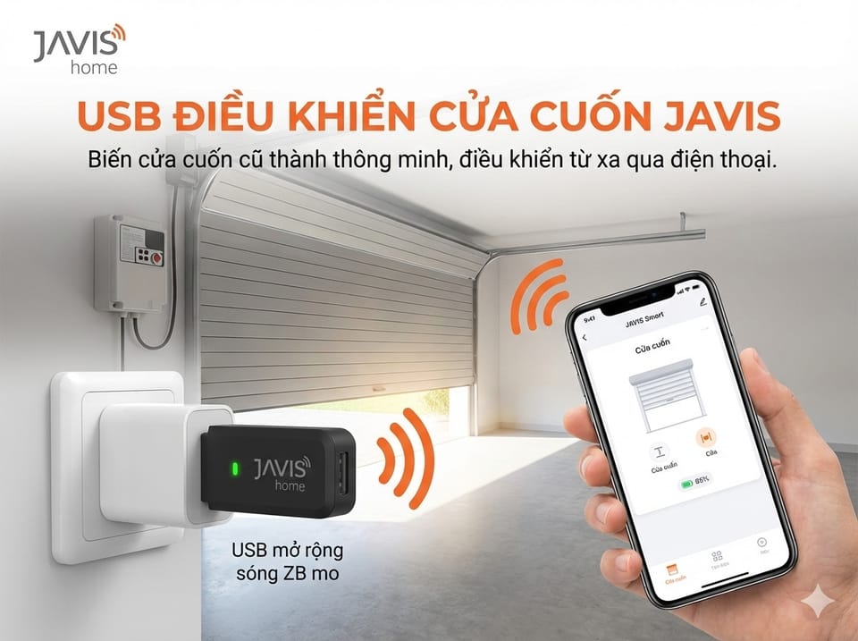 Hướng dẫn kết nối USB điều khiển cửa cuốn JAVIS với hộp nhận Austdoor và hộp nhận YH1-B2
