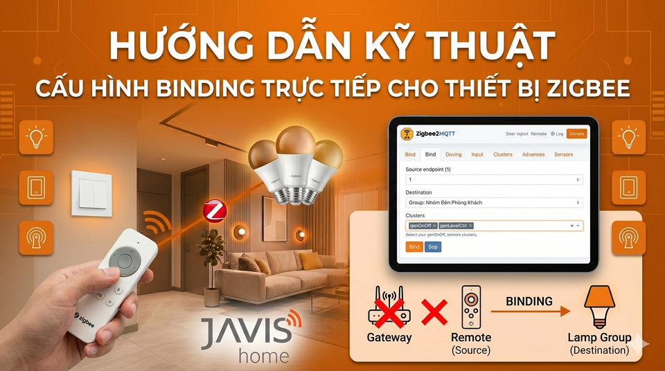 Hướng dẫn cấu hình binding trực tiếp thiết bị Zigbee (remote, đèn)
